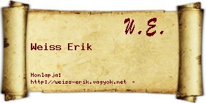 Weiss Erik névjegykártya
